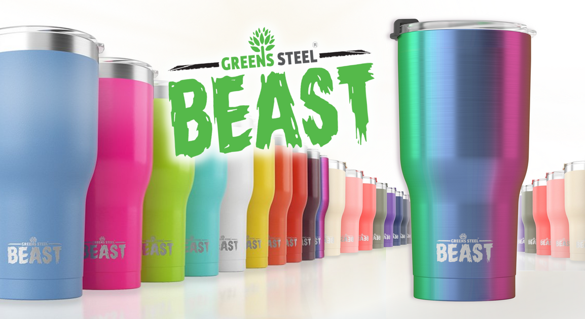 Greens Steel - Our Coral Beast Tumbler is the perfect colour for Spring 🧡