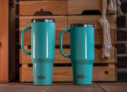 BEAST Stainless Steel Double Wall Insulated Tumbler With Straws, 42 oz stormy sky blue