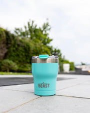 BEAST Stainless Steel Double Wall Insulated Tumbler With Straws, 10 oz aquamarine blue