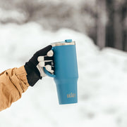 BEAST Stainless Steel Double Wall Insulated Tumbler With Straws, 42 oz, stormy sky blue