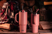 BEAST Stainless Steel Double Wall Insulated Tumbler With Straws, 50 oz coral pink 