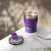 BEAST Stainless Steel Double Wall Insulated Tumbler With Straws, 10 oz purple