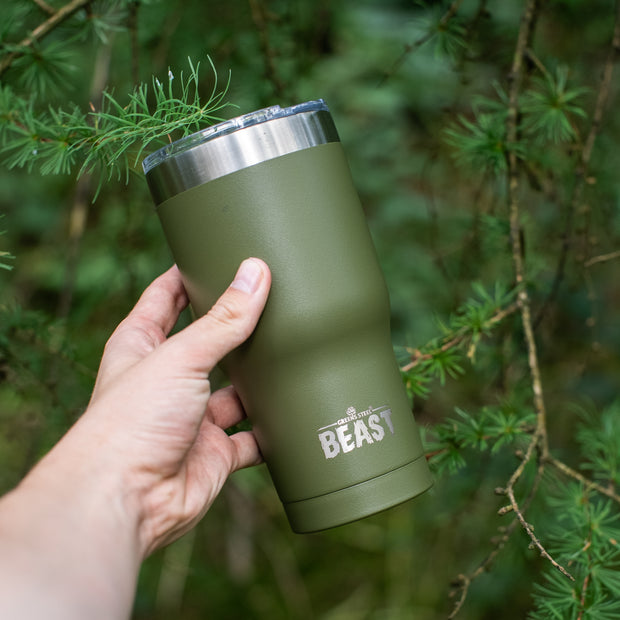 Reusable Stainless Steel Double Insulated Coffee Tumbler With Straw - Greens Steel - 20 oz - Army Green