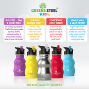 Stainless Steel Kids Water Bottle - 12 oz