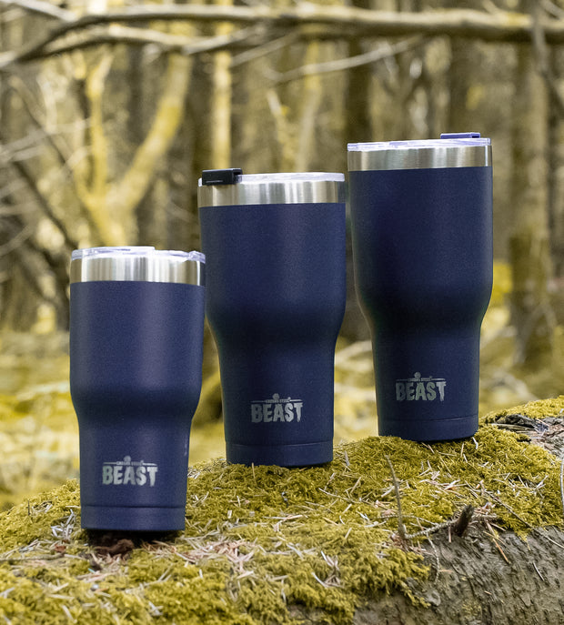 Reusable Stainless Steel Double Insulated Coffee Tumbler With Straw - Greens Steel - 30 oz - Royal Blue