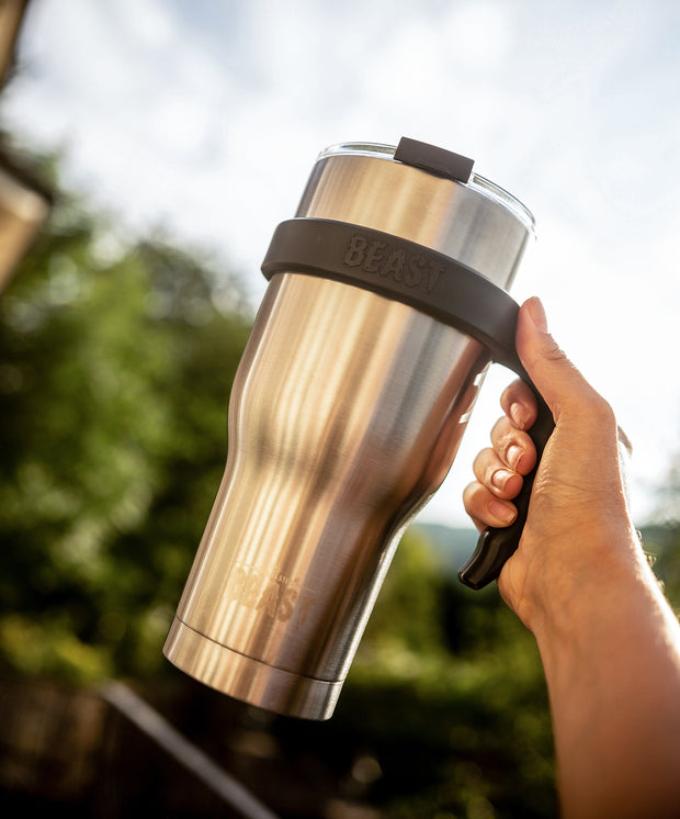 Reusable Stainless Steel Double Insulated Coffee Tumbler With Straw - Greens Steel - Stainless 