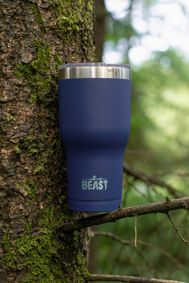 Reusable Stainless Steel Double Insulated Coffee Tumbler With Straw - Greens Steel - Royal Blue