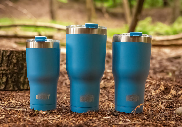 Reusable Stainless Steel Double Insulated Coffee Tumbler With Straw - Greens Steel - Stormy Sky