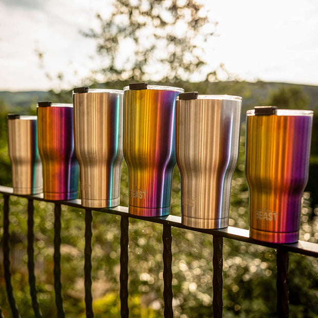 Greens Steel Beast 20 oz tumbler rainbow