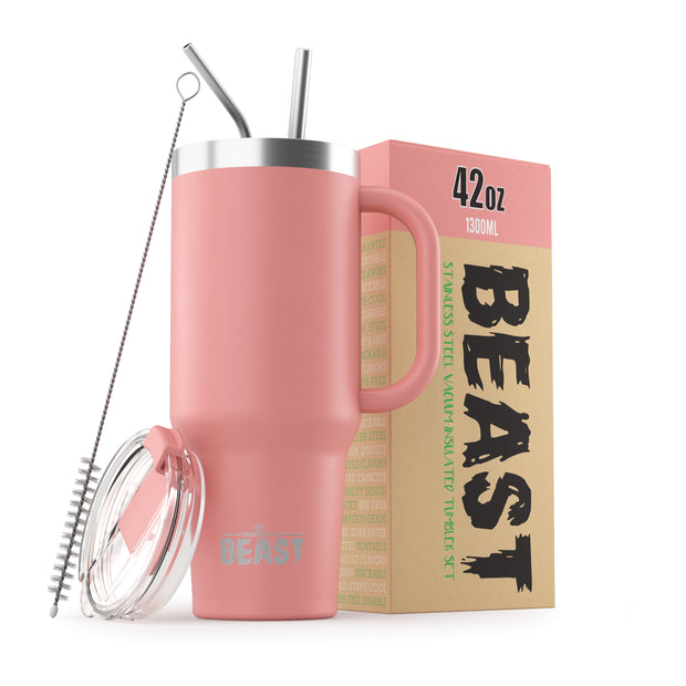 BEAST Stainless Steel Double Wall Insulated Tumbler With Straws