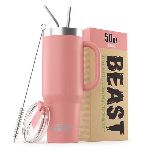 BEAST Stainless Steel Double Wall Insulated Tumbler With Straws