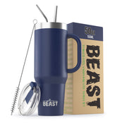 BEAST Stainless Steel Double Wall Insulated Tumbler With Straws, 50 oz, royal blue