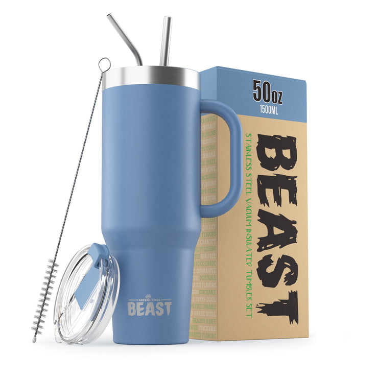 BEAST Stainless Steel Double Wall Insulated Tumbler With Straws