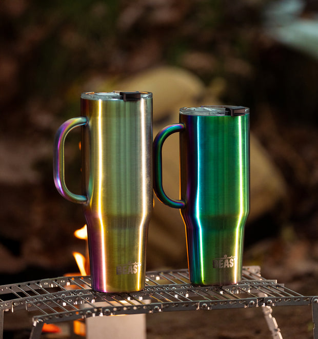 BEAST Stainless Steel Double Wall Insulated Tumbler with Straws, 42 oz, rainbow