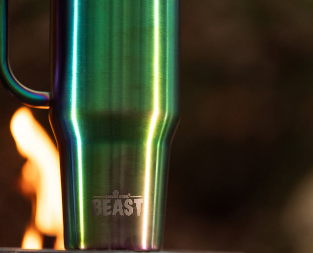 BEAST Stainless Steel Double Wall Insulated Tumbler with Straws, 42 oz, rainbow