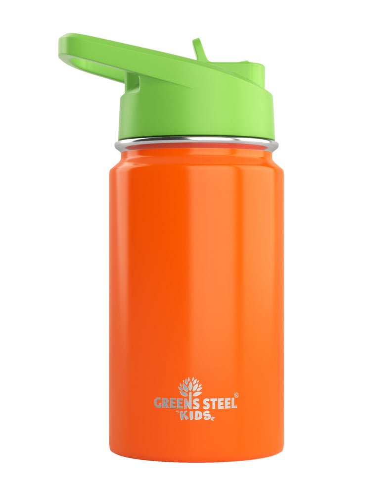 Kids Water Bottle 12oz Stainless Steel w/ Straw Vacuum Double Wall