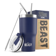 Reusable Stainless Steel Double Insulated Coffee Tumbler With Straw - Greens Steel - Royal Blue