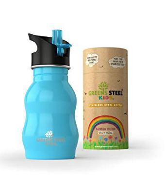 Greens Steel Stainless Steel Water Bottle w/ Push Lid